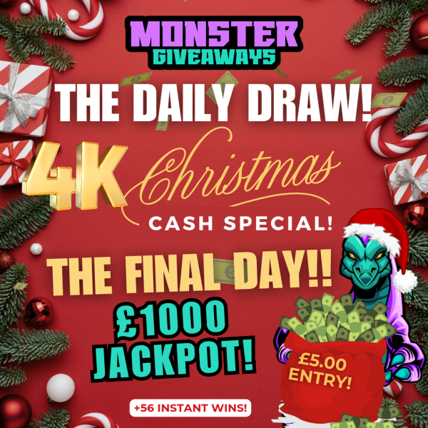 The Daily Draw! £4k Christmas Cash Special! PLUS 56 Instants Wins!