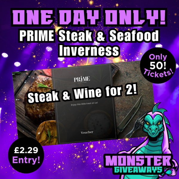 One Day Only! PRIME Steak & Seafood, Inverness - Steak & Wine for 2! or £50 Cash! #2