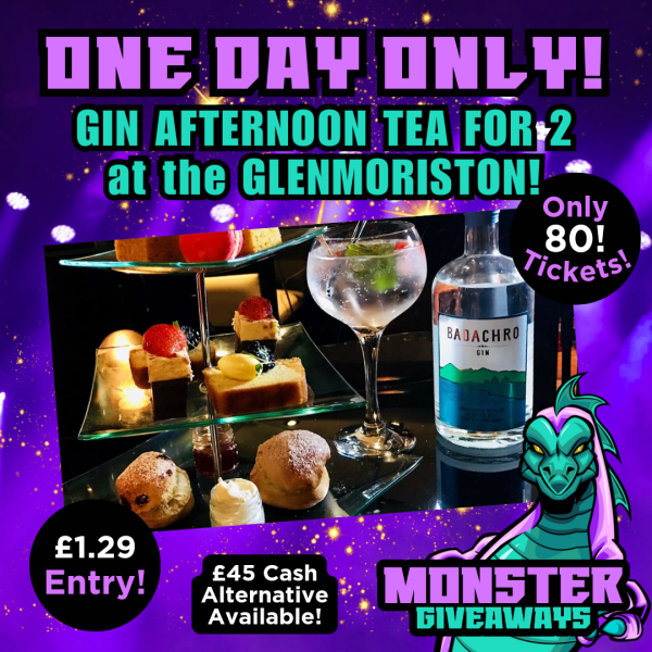 One Day Only! Gin Afternoon Tea at the Glenmoriston or £45 Cash!