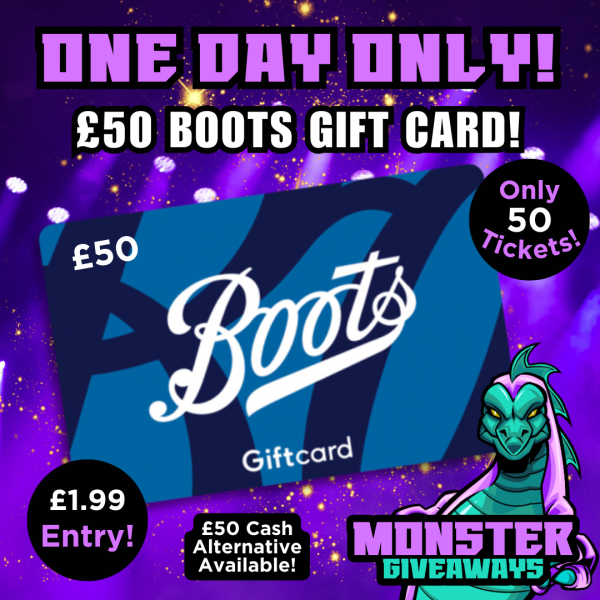 One Day Only! £50 Boots Gift Card or £50 Cash!