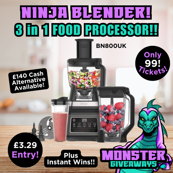 Ninja 3 in 1 Food Processor & Blender or £140 Cash! Plus Instant Wins!
