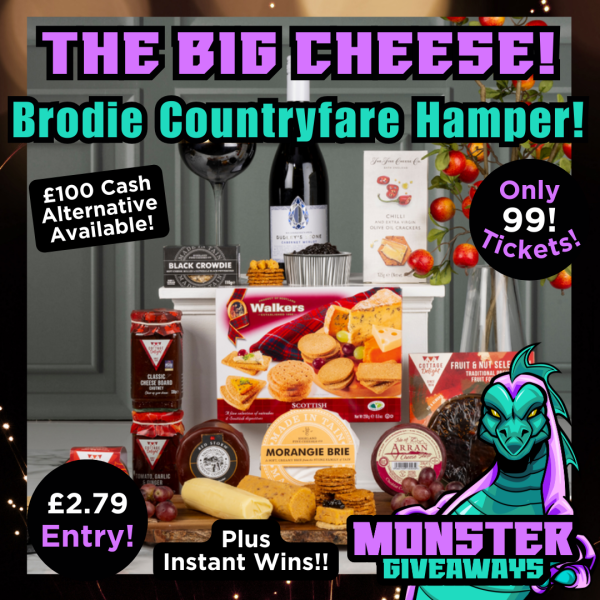 The Big Cheese Hamper, Brodie Countryfare or £100 Cash! Plus Instant Wins!