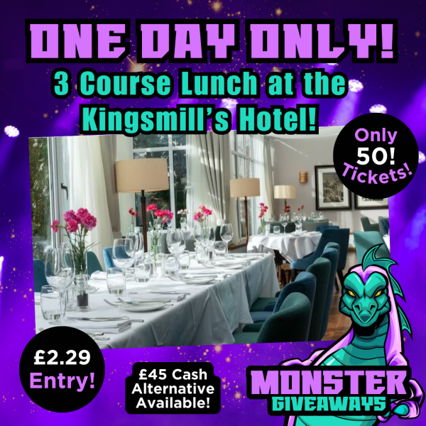 One Day Only! 3 Course Lunch at the Kingsmills Hotel or £45 Cash!