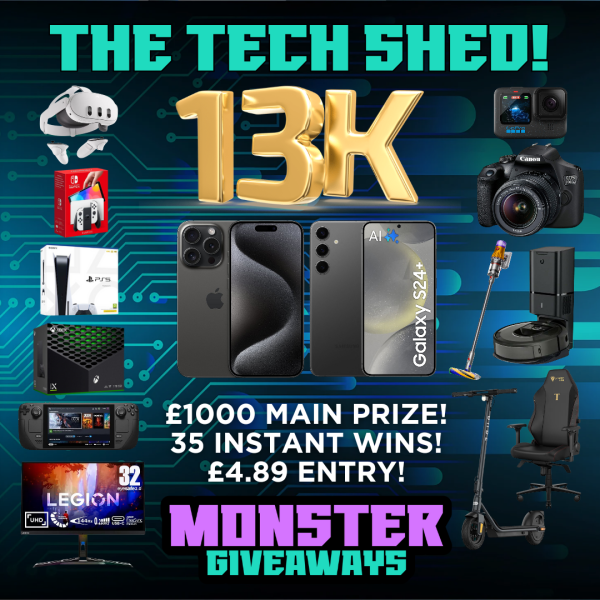 The Tech Shed! £13k in Prizes! Instant Wins!