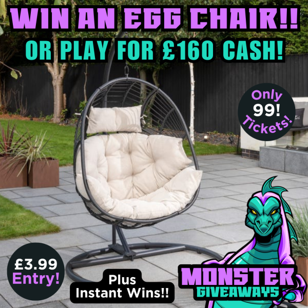 Dunelm Egg Chair or £160 Cash! Plus Instant Wins!