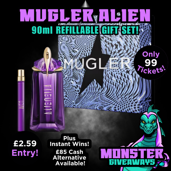 90ml Mugler Alien Gift Set or £85 Cash! Plus Instant Wins!