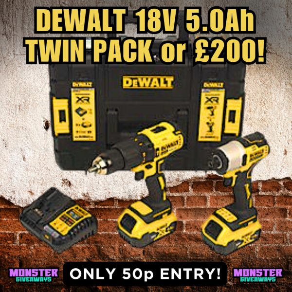 Dewalt 18v 5.0Ah Twin Pack or £200 Cash!