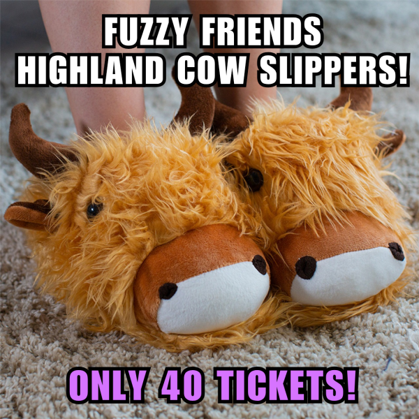 Fuzzy Friends Highland Cow Slippers!